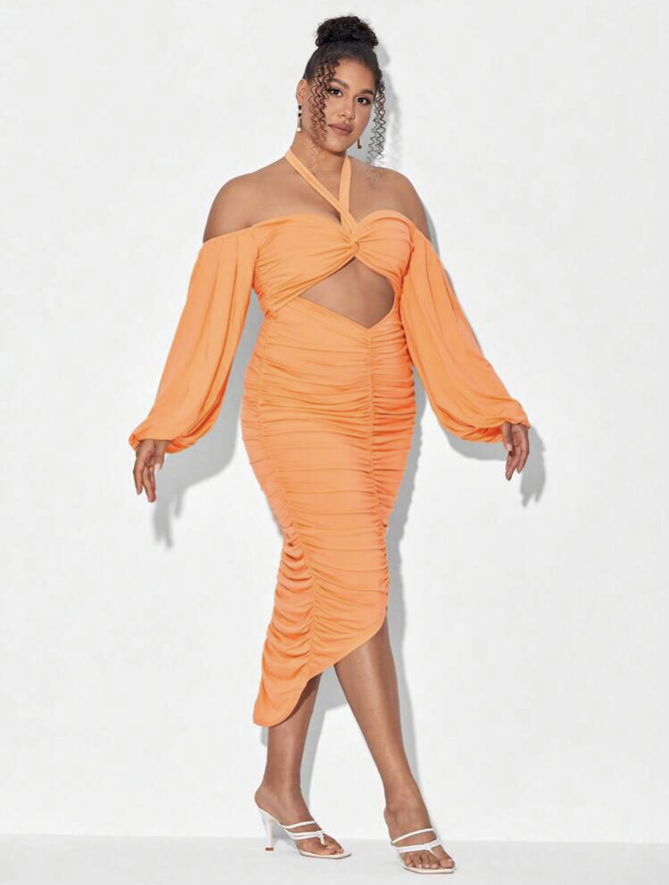 Vestido ajustado naranja