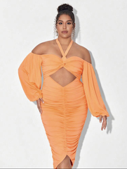 Vestido ajustado naranja