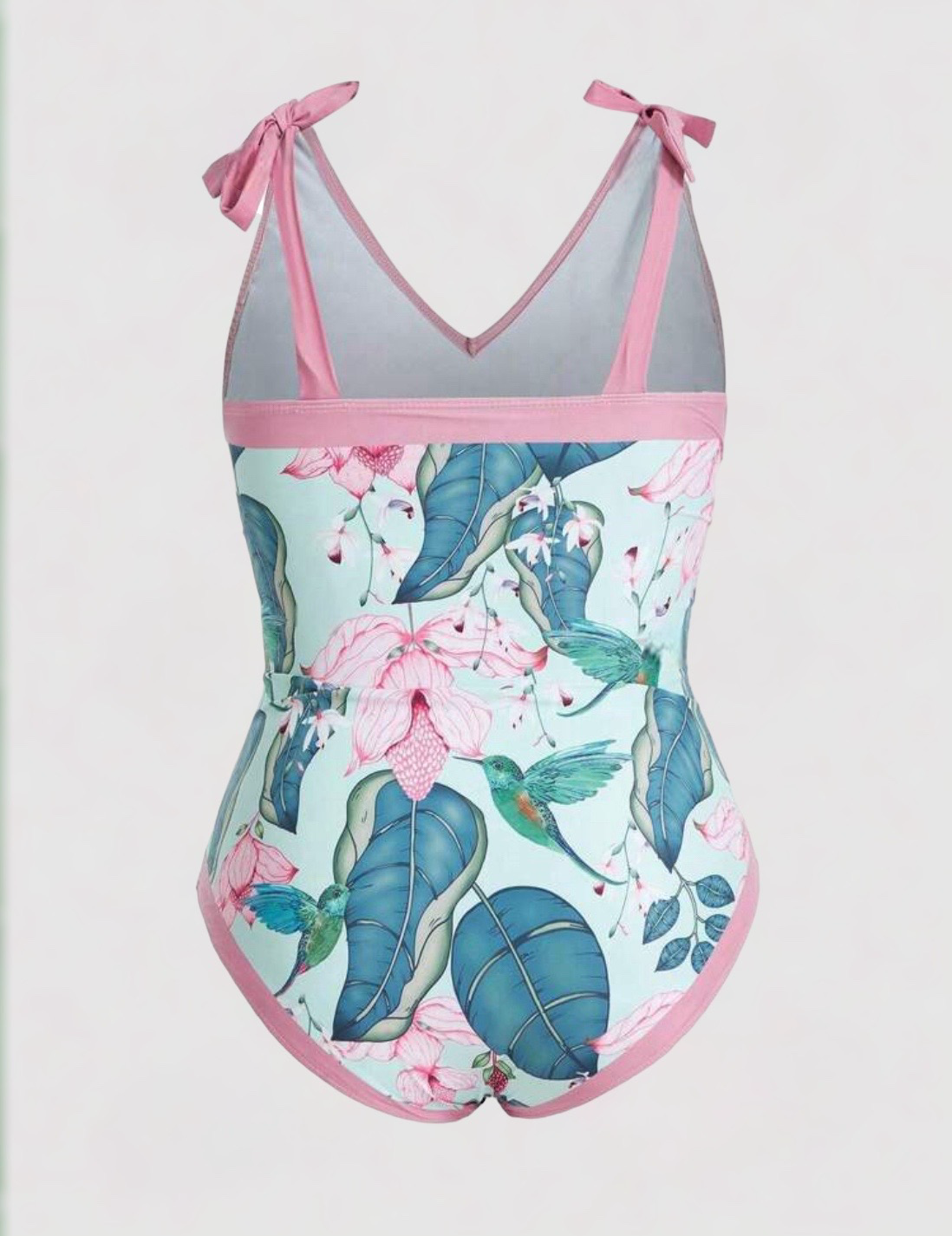 Traje de baño rosa tropical