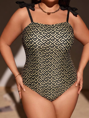 Traje de baño bandeau estampado