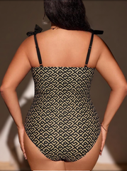 Traje de baño bandeau estampado