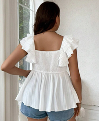 Blusa de escote corazón blanca