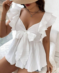 Blusa de escote corazón blanca