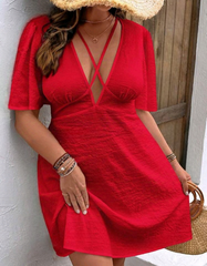 Vestido de tira cruzada