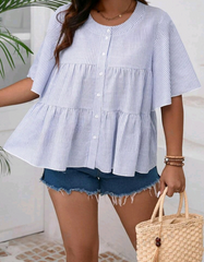 Blusa peplum de rayas