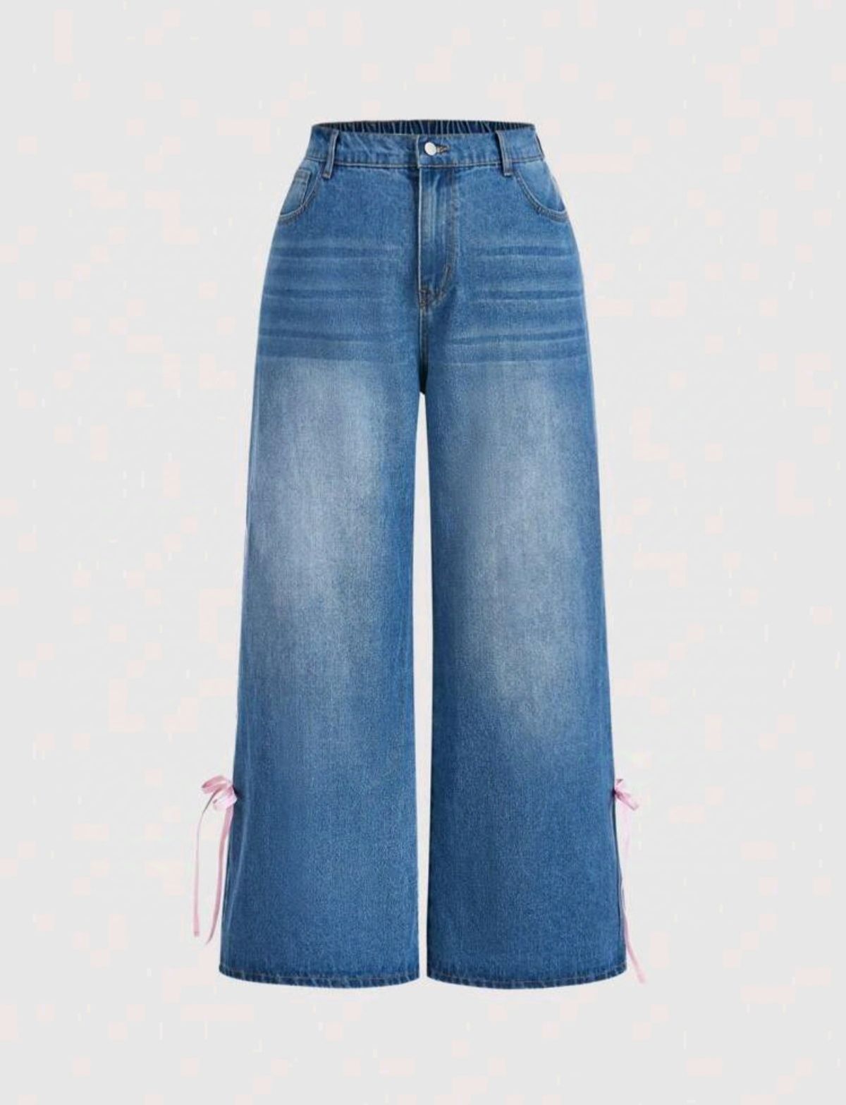 Jean bota ancha con moños