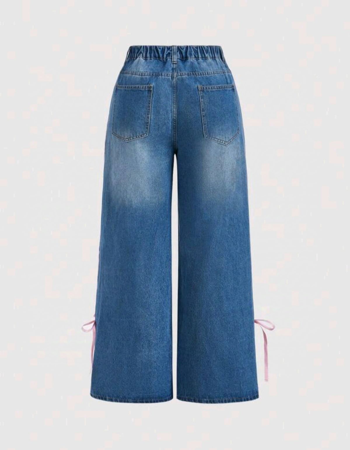 Jean bota ancha con moños