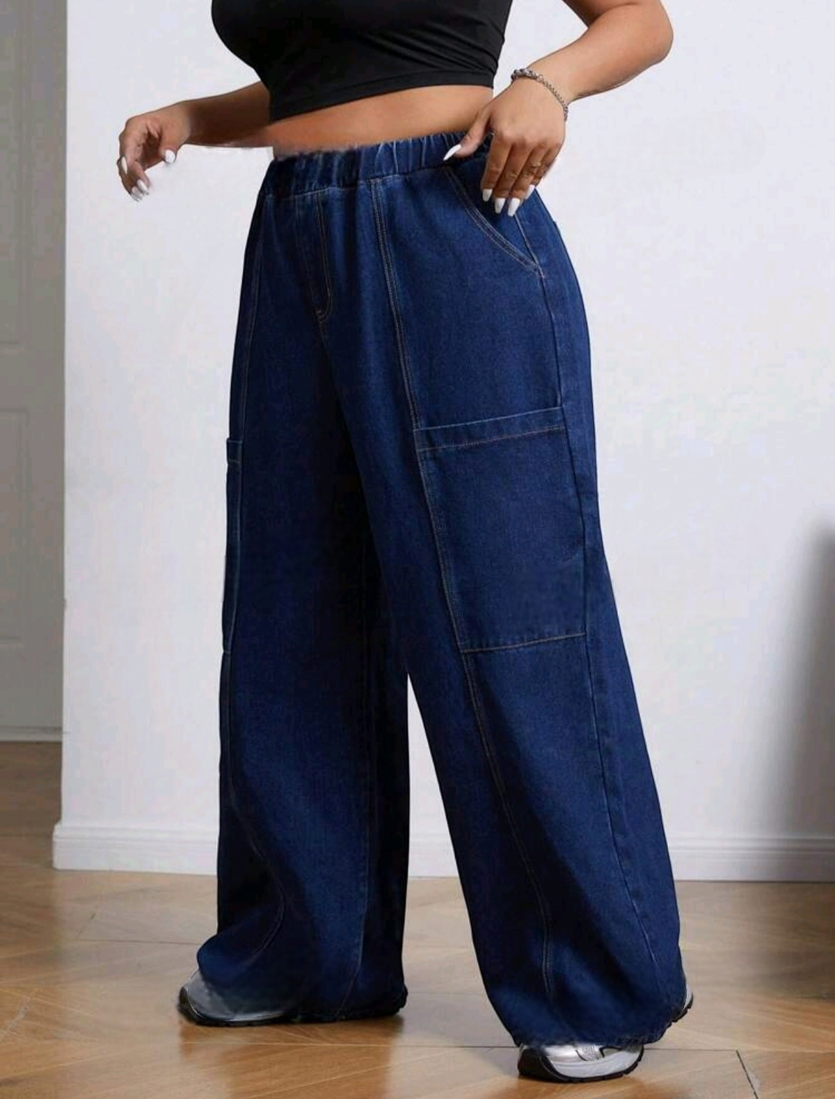 Jean holgado con cintura elastica