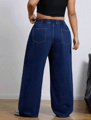 Jean holgado con cintura elastica