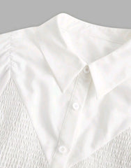 Vestido blanco con elástico ligero