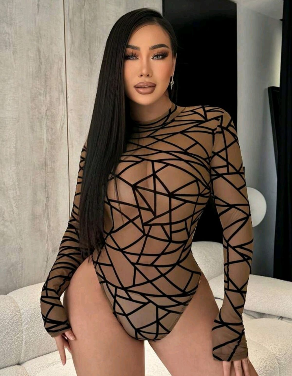 Body manga larga MESH