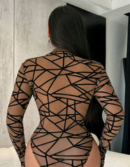 Body manga larga MESH