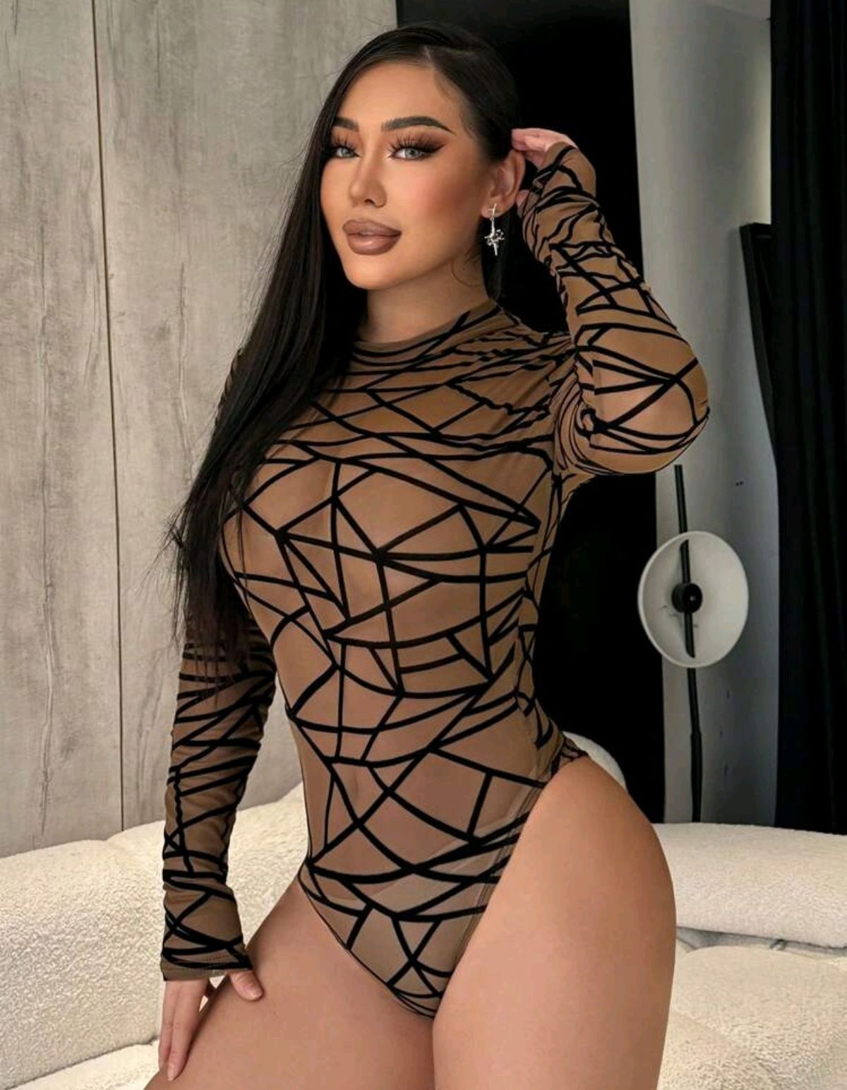 Body manga larga MESH