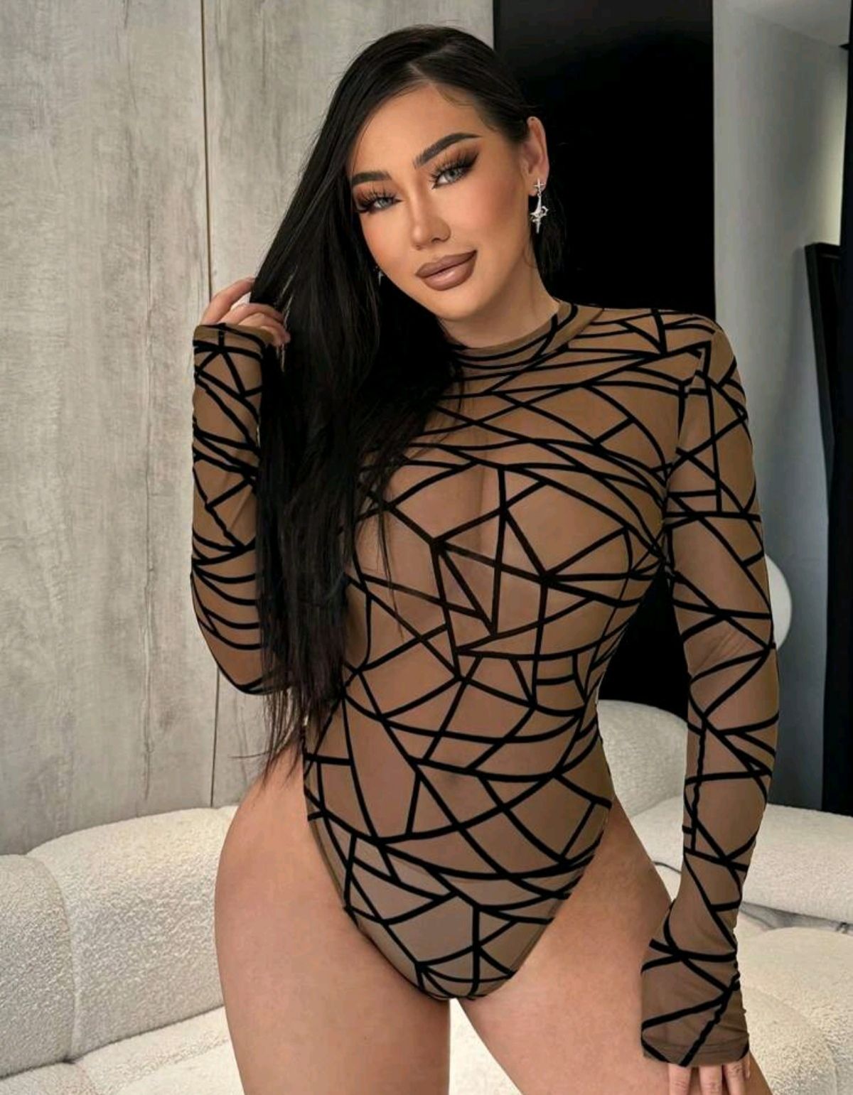 Body manga larga MESH