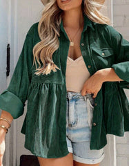 camisa de botones plus size