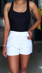 Short Moldeador con control de abdomen stretch blanco