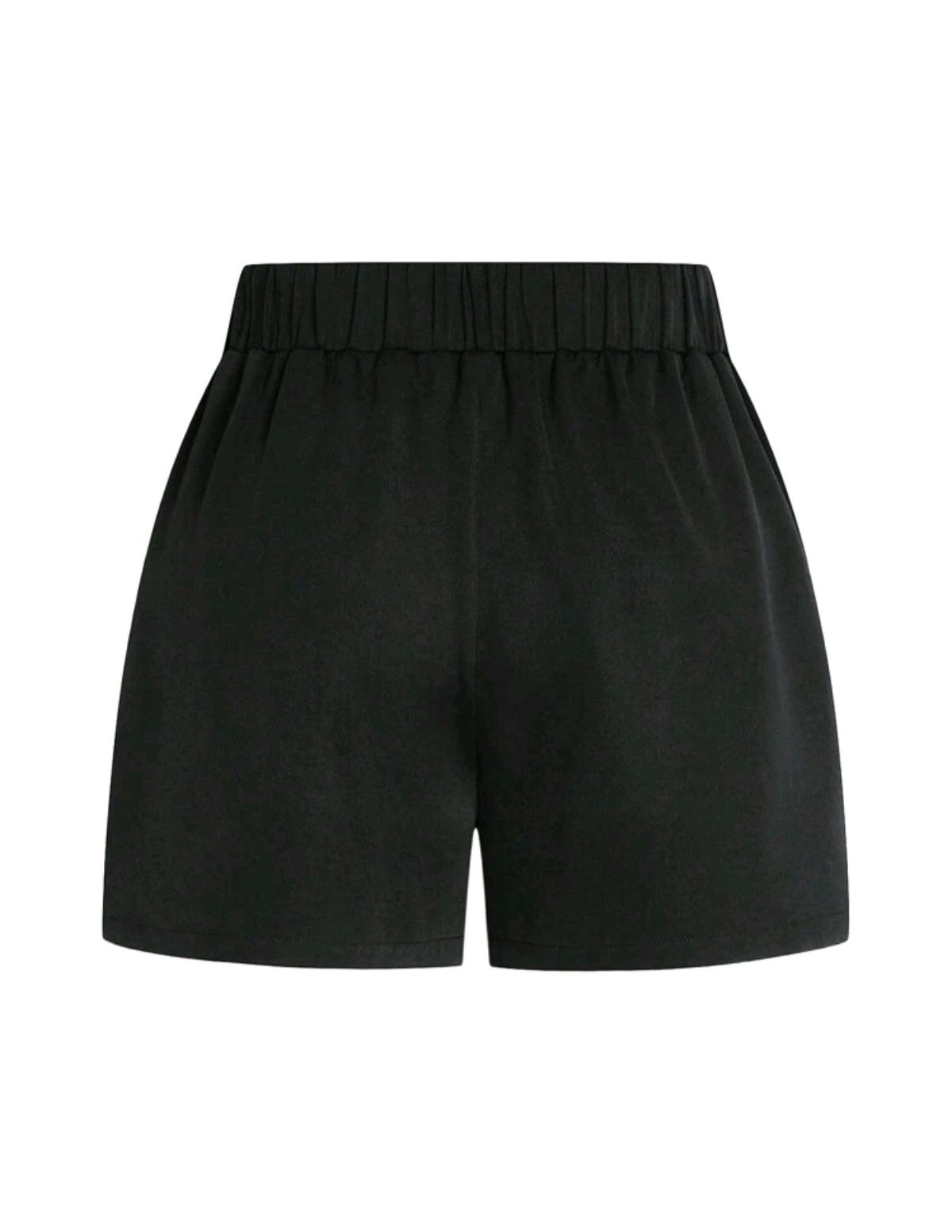 Short con pliegues negro