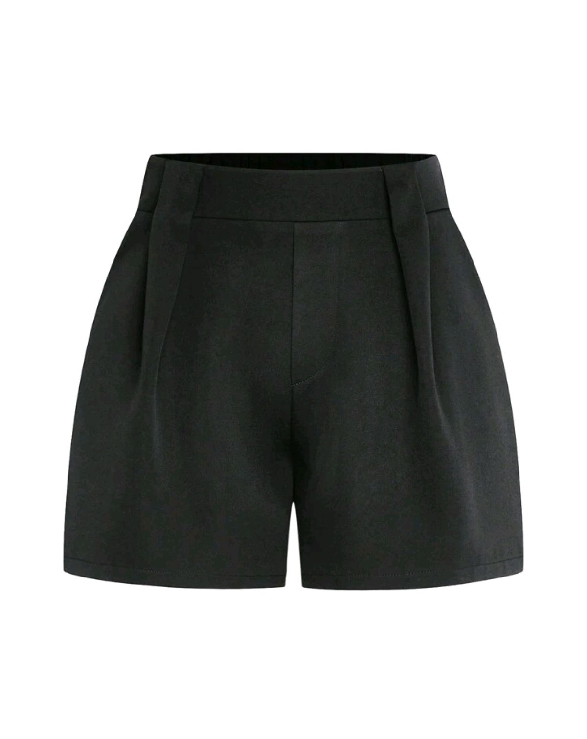 Short con pliegues negro