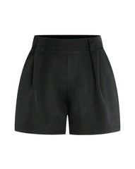 Short con pliegues negro