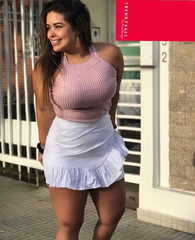 Falda Short stretch blanca