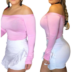 Falda Short stretch blanca