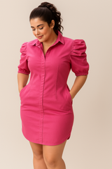 Vestido talego mango fucsia