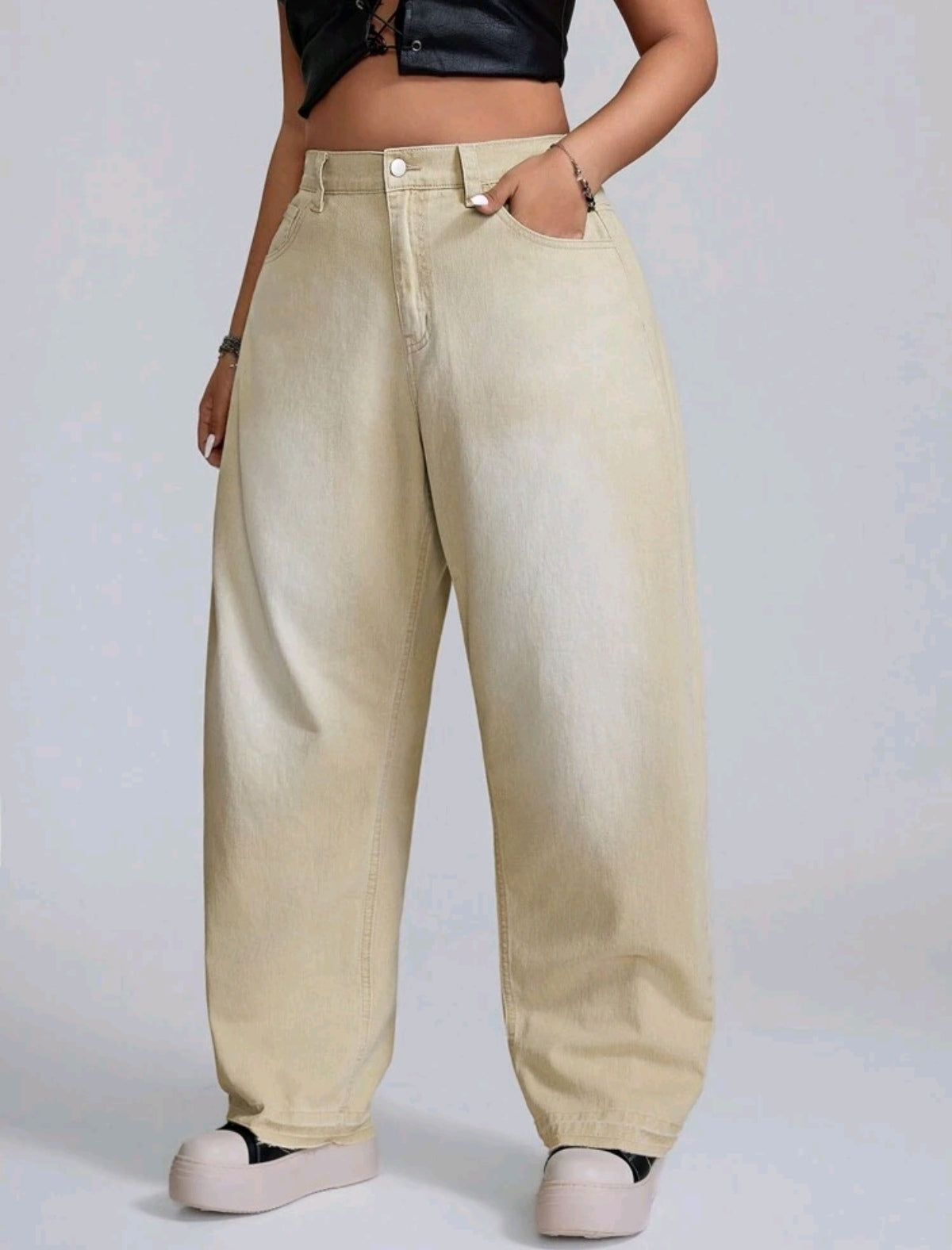 Jean pierna recta beige