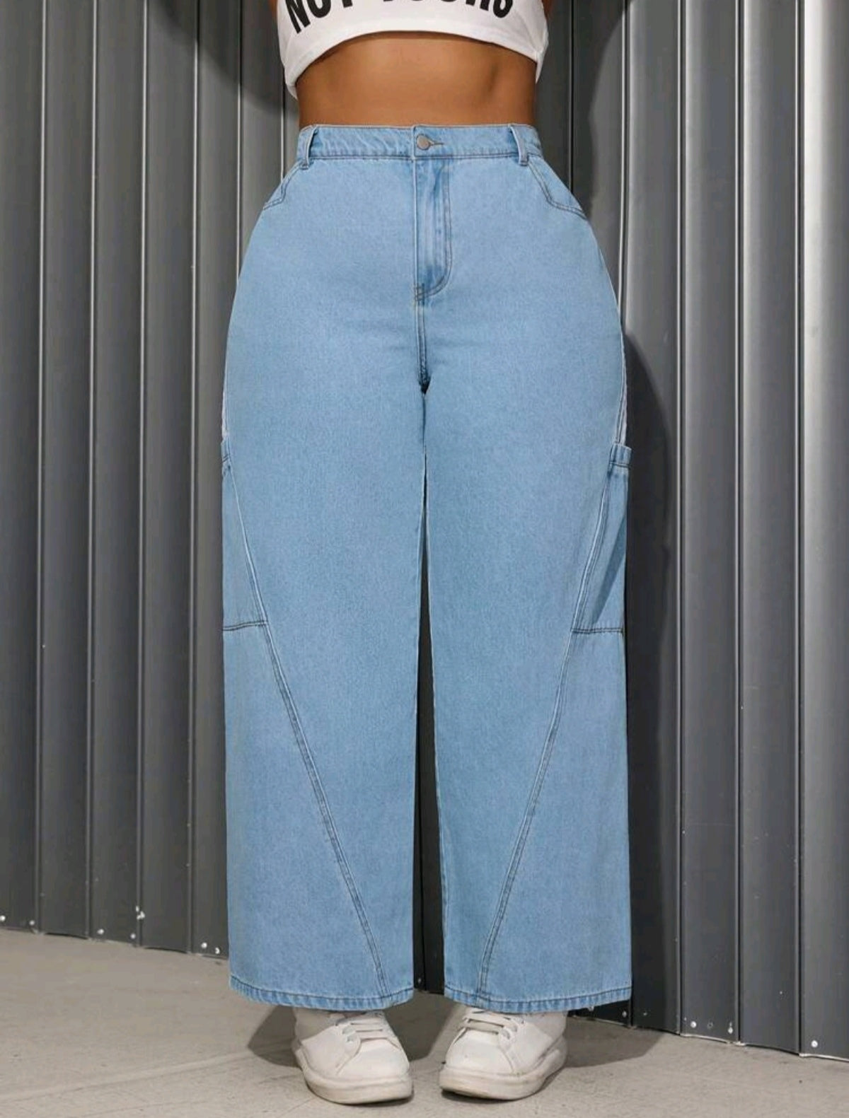 Jean holgado doble rayas