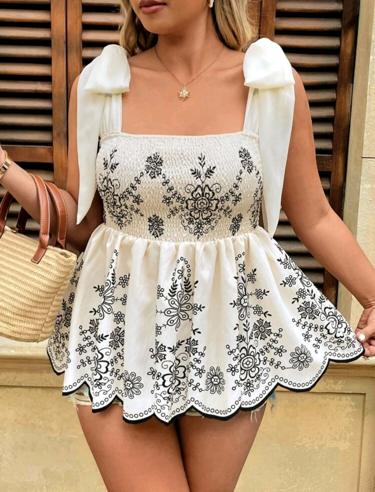 Blusa de lazos marfil