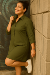 Vestido Talego boyfriend verde militar